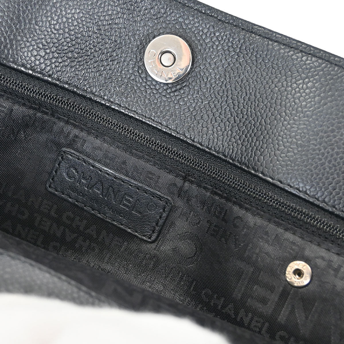 Chanel Black Caviar Chocobar Tote Bag