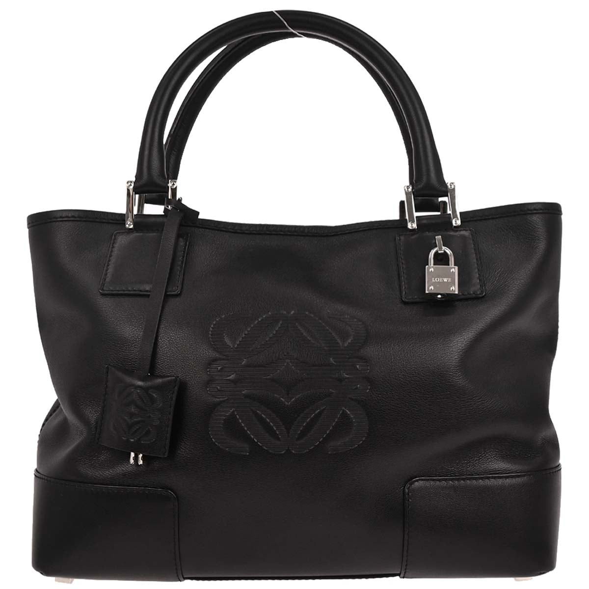 Loewe Black Leather Tote Handbag