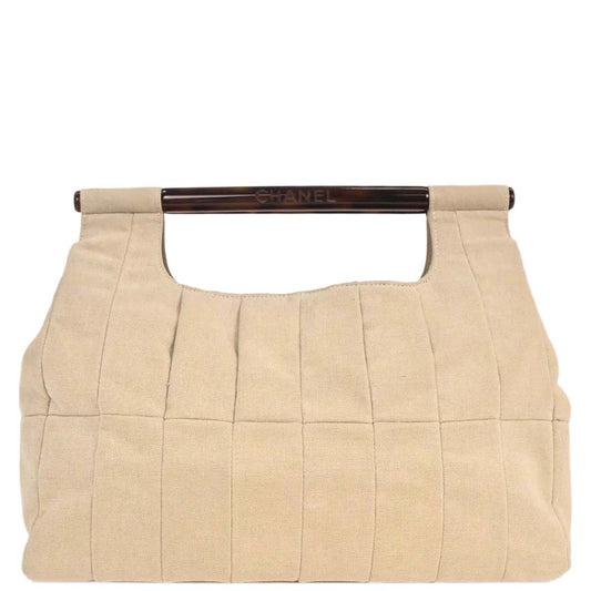 Chanel Beige Canvas Handbag