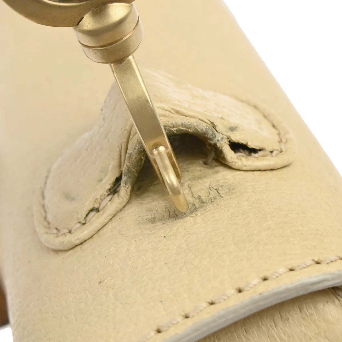 Gucci Light Beige Pigskin Bamboo 2way Handbag