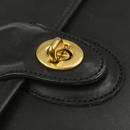 Coach Black Leather 2way Shoulder Handbag