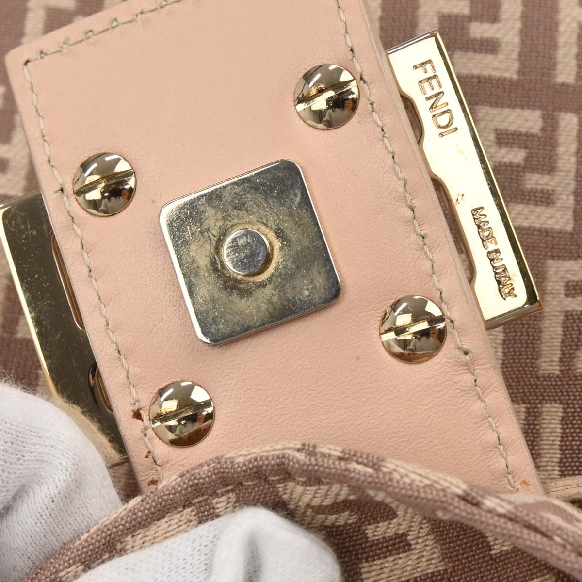 Fendi Light Pink Canvas Zucchino Handbag