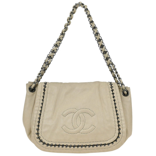 Chanel Beige Calfskin Luxury Line Handbag