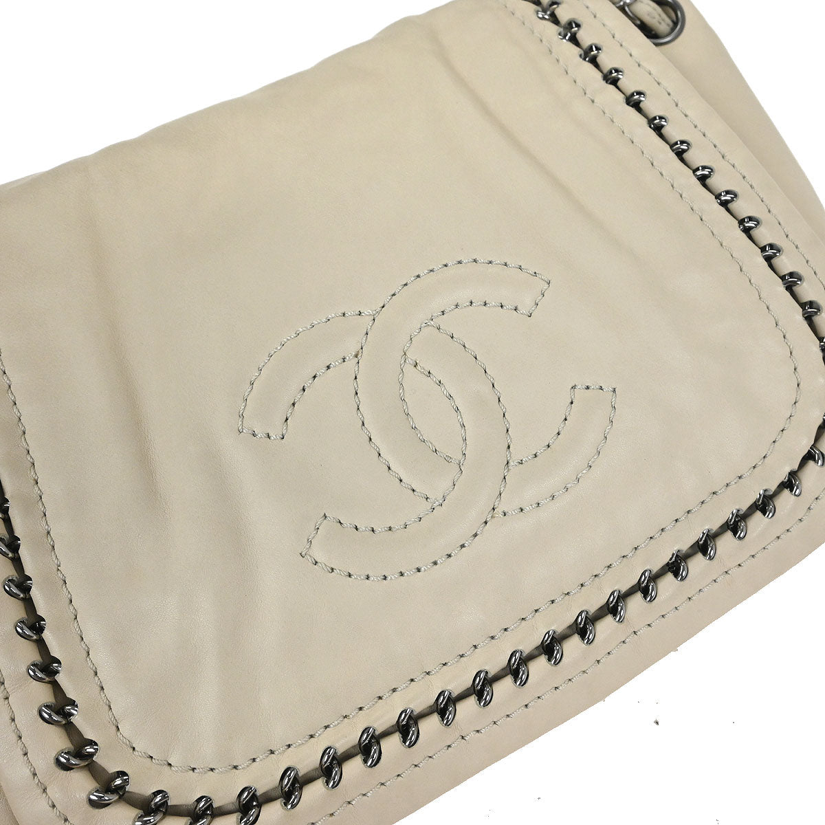 Chanel Beige Calfskin Luxury Line Handbag