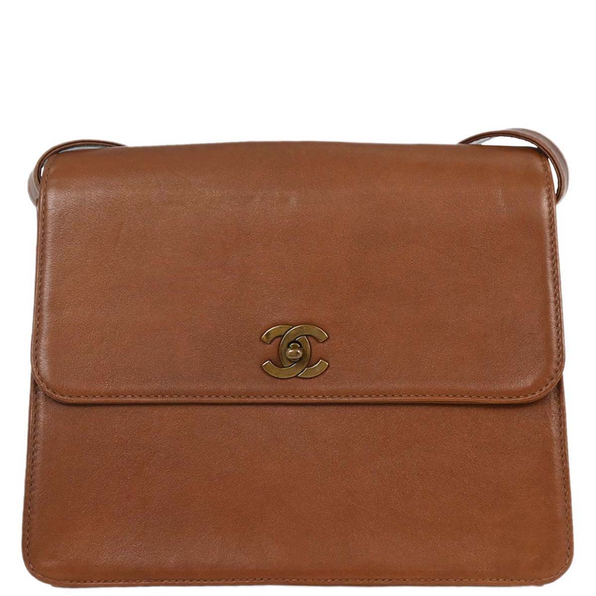 Chanel Brown Calfskin Shoulder Bag