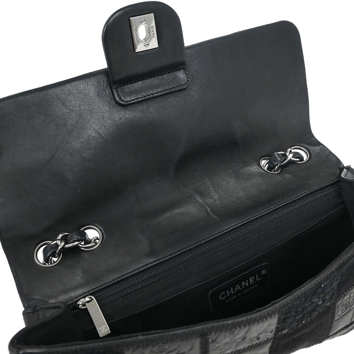 Chanel * Black Icon Patchwork Single Flap Shoulder Bag