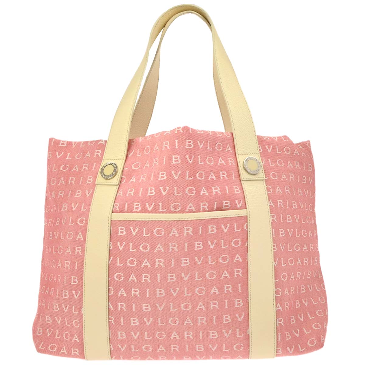 Bvlgari Pink Canvas Logomania Tote Handbag