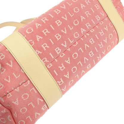 Bvlgari Pink Canvas Logomania Tote Handbag