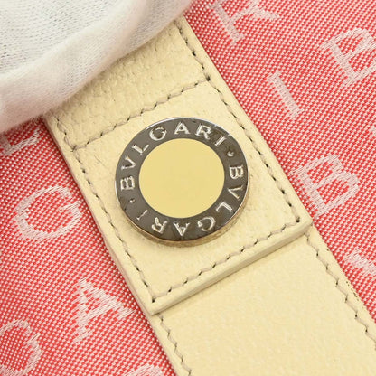 Bvlgari Pink Canvas Logomania Tote Handbag