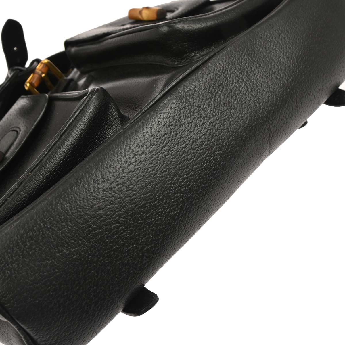 Gucci Black Pigskin Bamboo Backpack