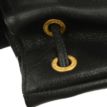 Gucci Black Pigskin Bamboo Backpack