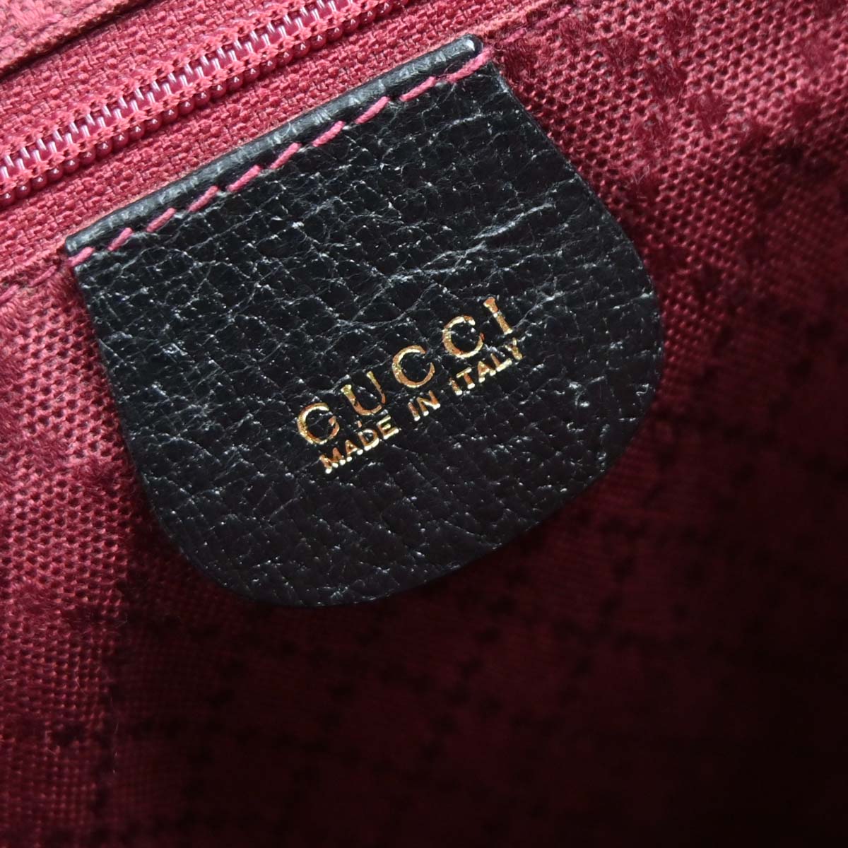 Gucci Black Pigskin Bamboo Backpack
