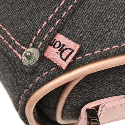 Christian Dior Navy Pink Denim Saddle Handbag