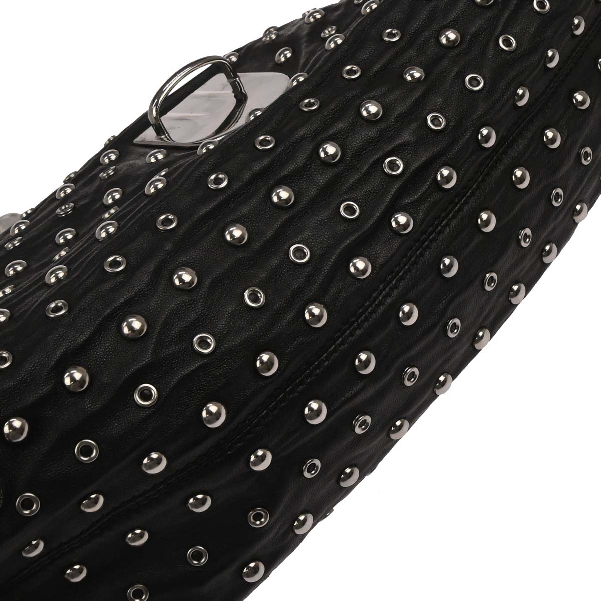 Prada Black Leather Studded Handbag