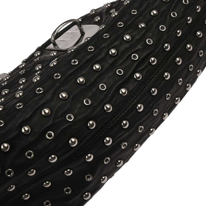 Prada Black Leather Studded Handbag