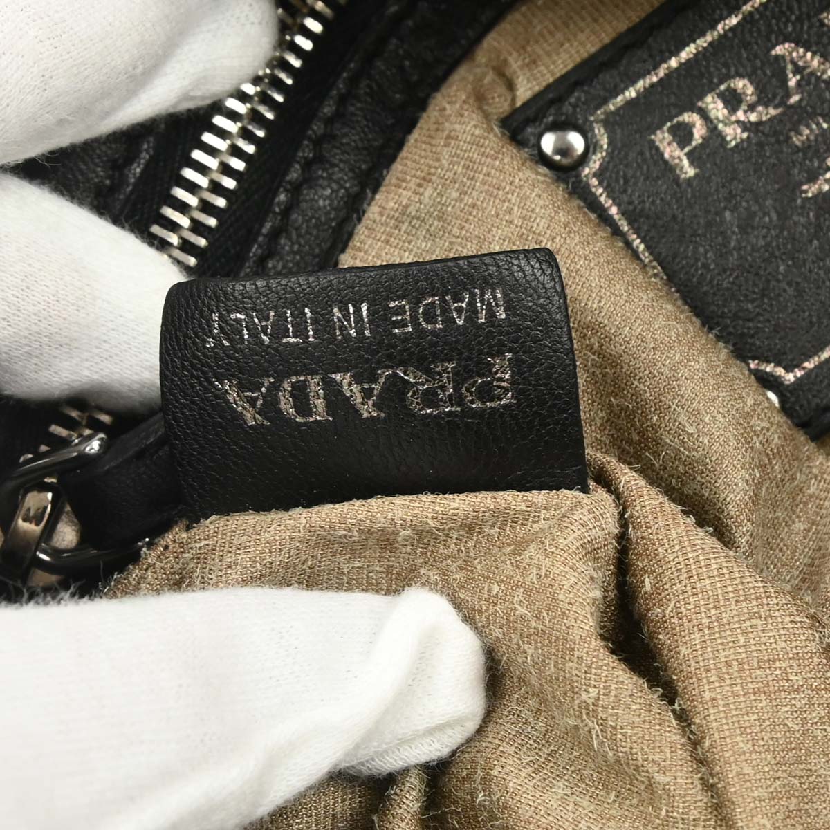 Prada Black Leather Studded Handbag