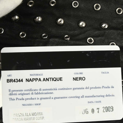 Prada Black Leather Studded Handbag