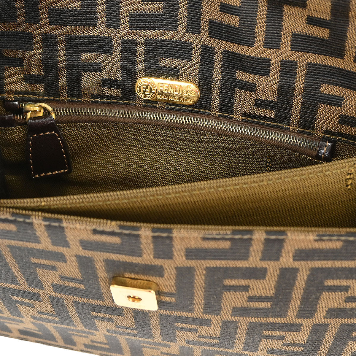 Fendi Brown Canvas Zucca Handbag
