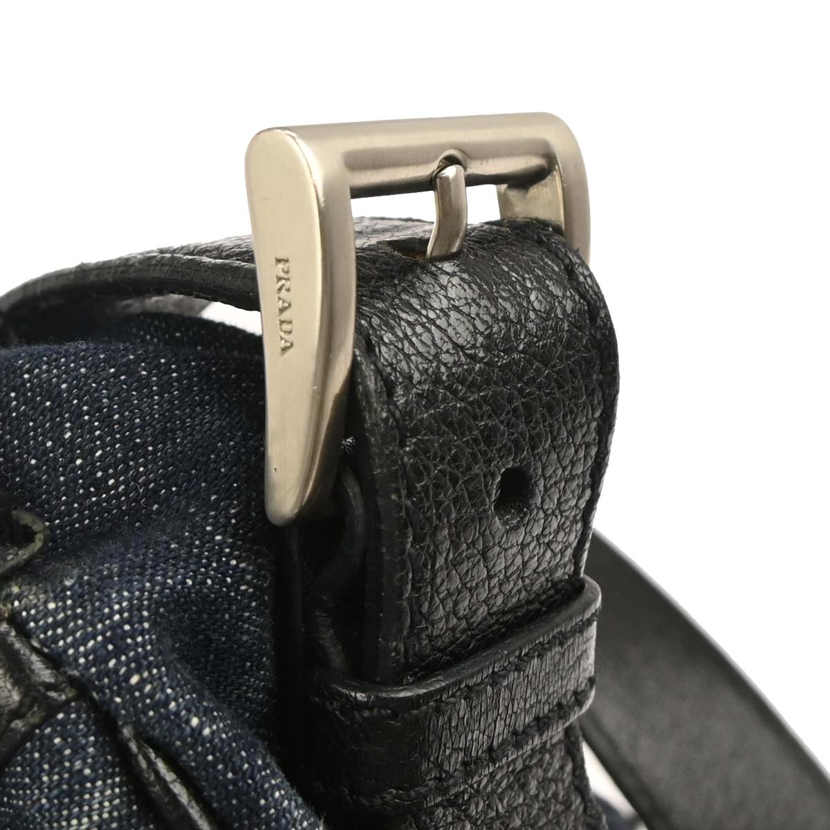 Prada Navy Denim Shoulder Bag