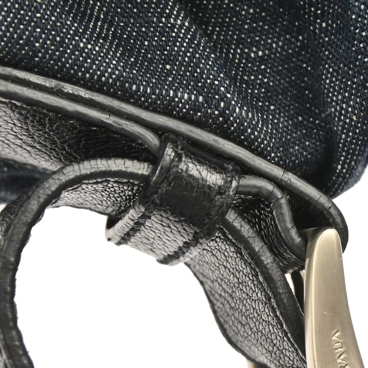 Prada Navy Denim Shoulder Bag