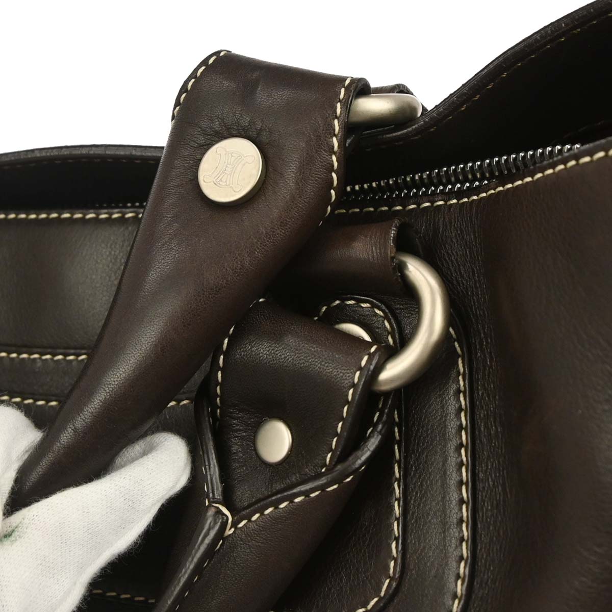 Celine Brown Leather Boogie Bag Handbag