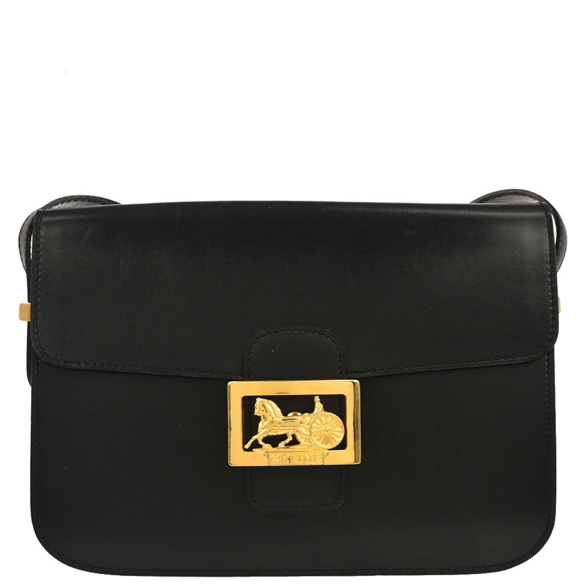 Celine Black Leather Shoulder Bag