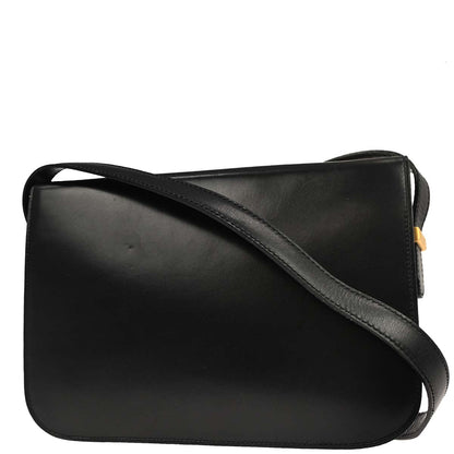 Celine Black Leather Shoulder Bag