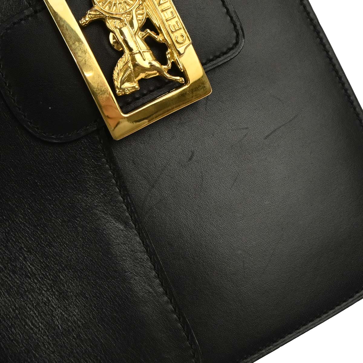 Celine Black Leather Shoulder Bag