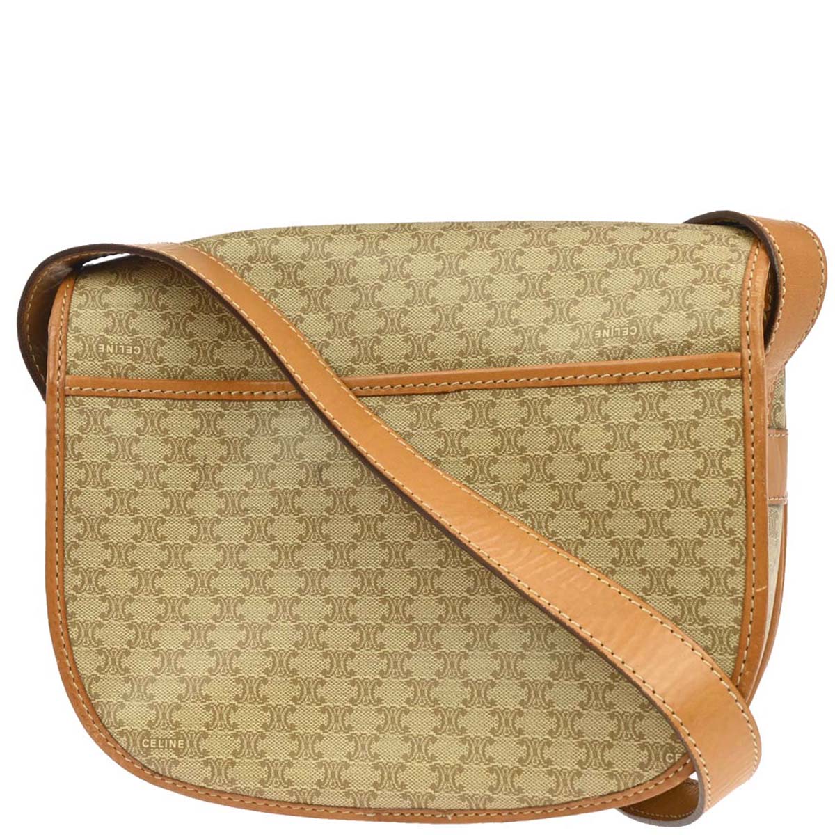 Celine Beige PVC Macadam Shoulder Bag