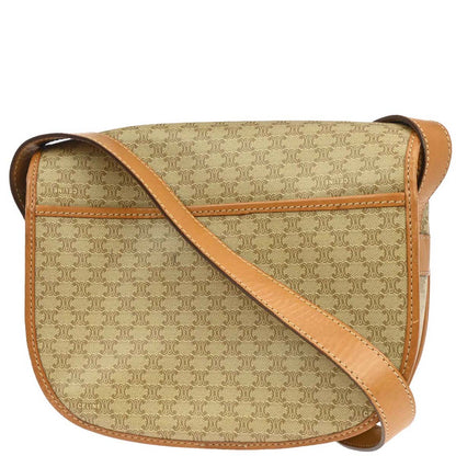 Celine Beige PVC Macadam Shoulder Bag