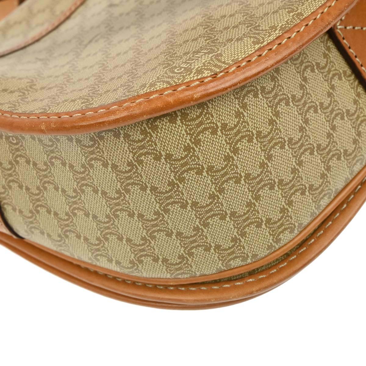 Celine Beige PVC Macadam Shoulder Bag