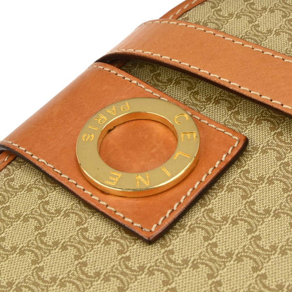 Celine Beige PVC Macadam Shoulder Bag