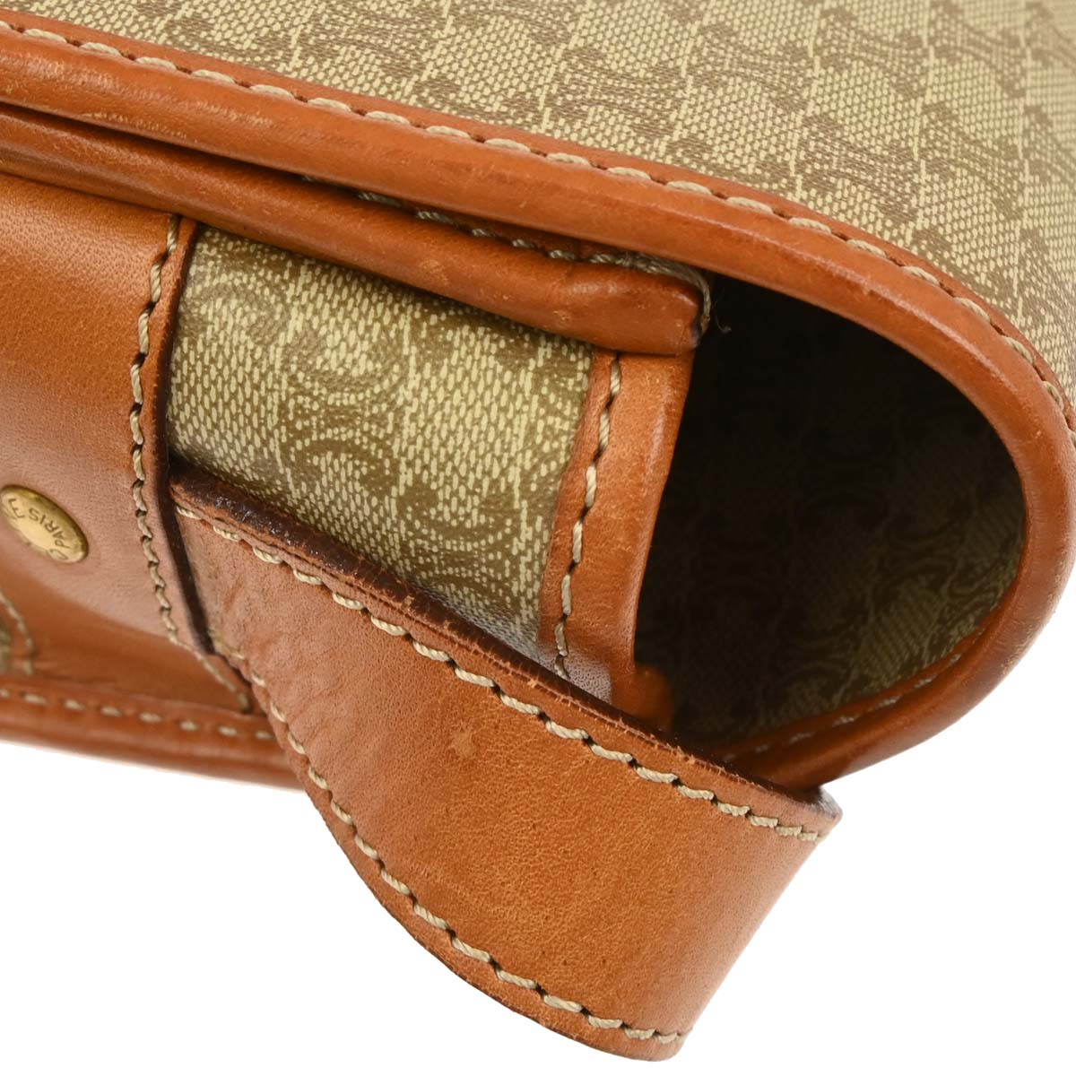 Celine Beige PVC Macadam Shoulder Bag