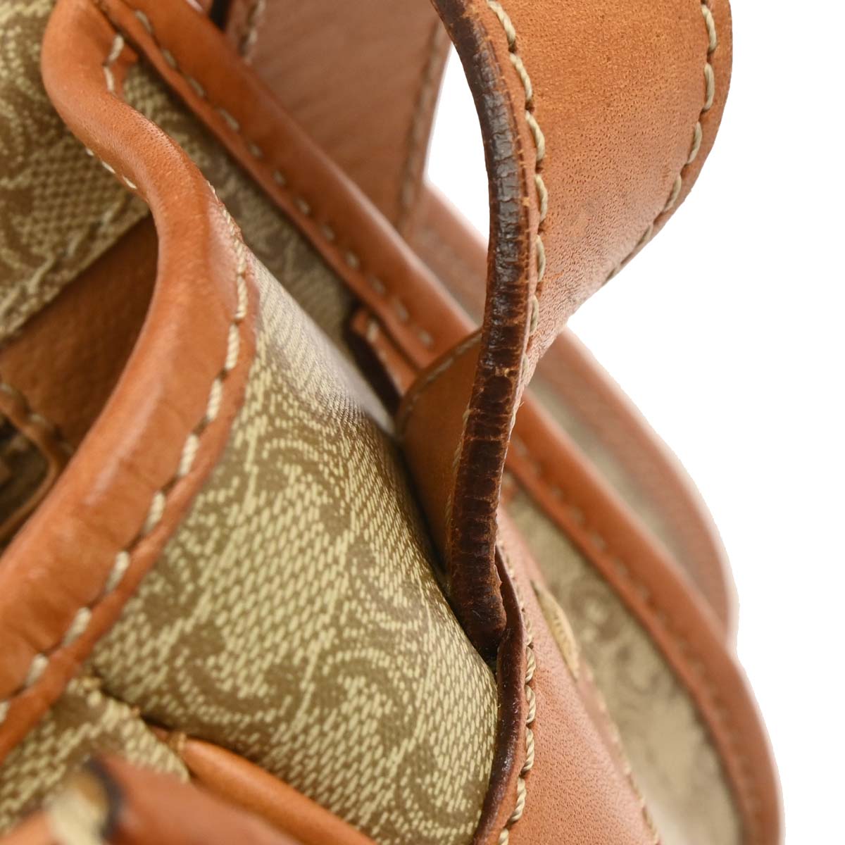 Celine Beige PVC Macadam Shoulder Bag