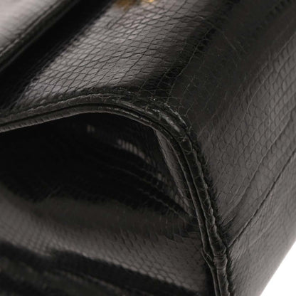 Salvatore Ferragamo Black Leather Gancini Shoulder Bag