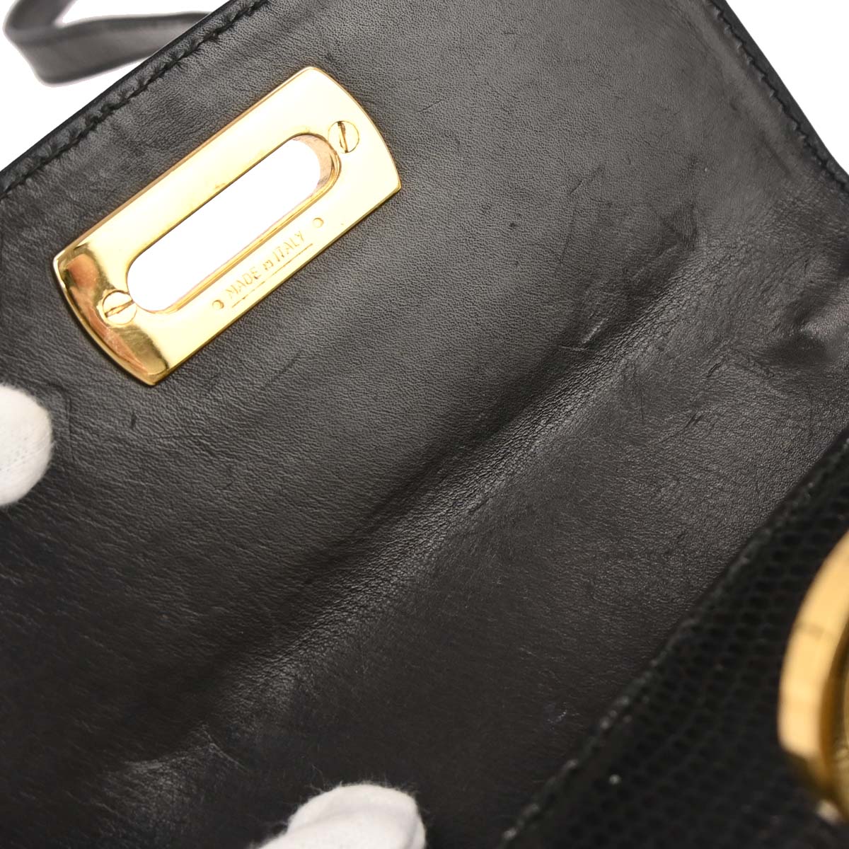 Salvatore Ferragamo Black Leather Gancini Shoulder Bag