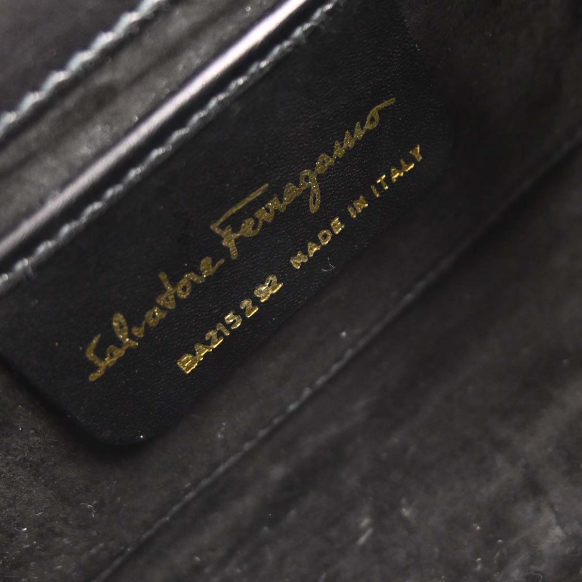 Salvatore Ferragamo Black Leather Gancini Shoulder Bag