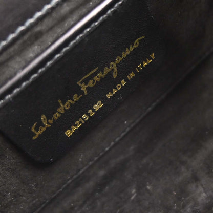 Salvatore Ferragamo Black Leather Gancini Shoulder Bag