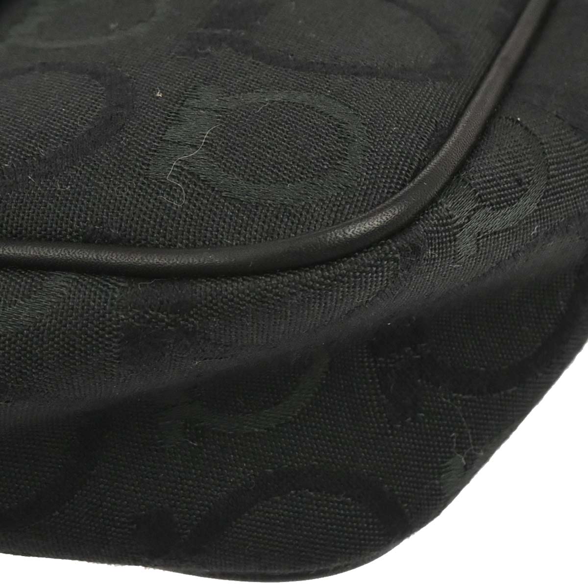 Salvatore Ferragamo Black Canvas Gancini Handbag