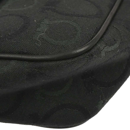 Salvatore Ferragamo Black Canvas Gancini Handbag
