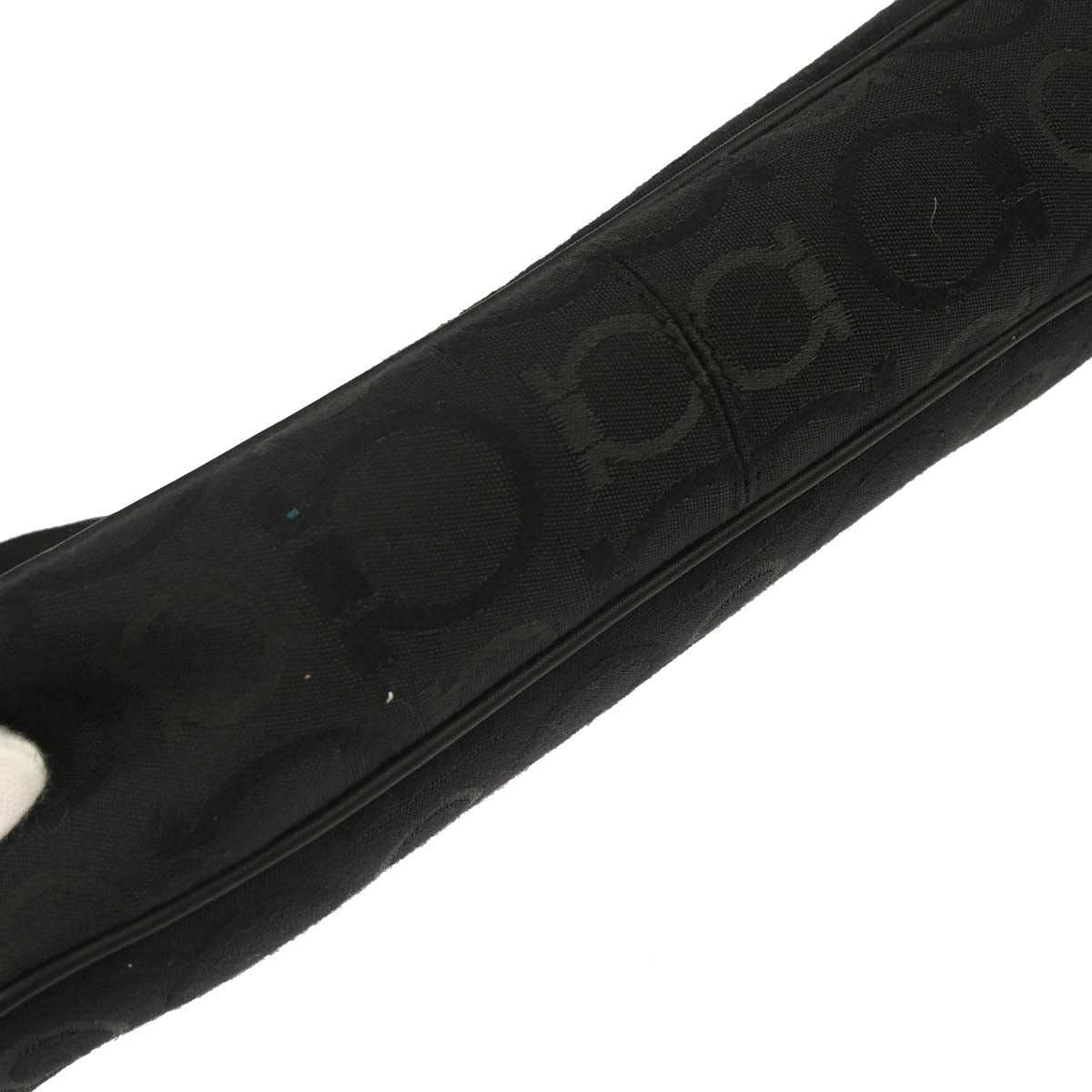 Salvatore Ferragamo Black Canvas Gancini Handbag