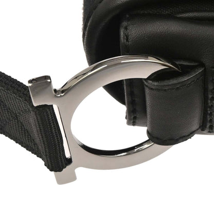 Salvatore Ferragamo Black Canvas Gancini Handbag