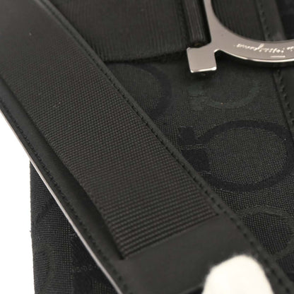 Salvatore Ferragamo Black Canvas Gancini Handbag