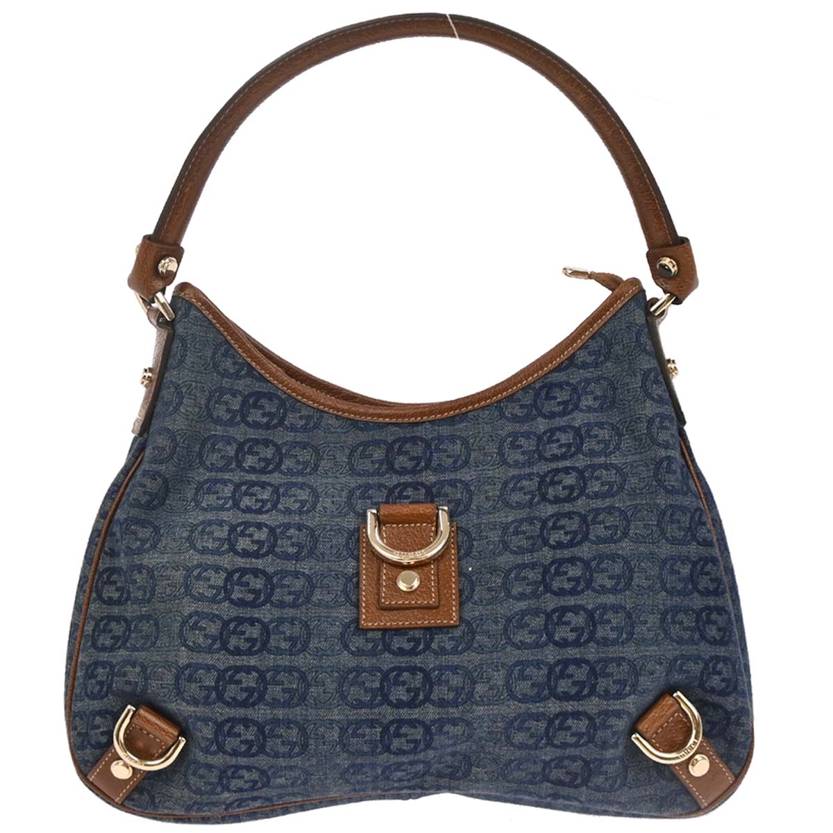 Gucci Blue Denim GG Abbey D Ring Handbag