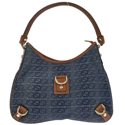 Gucci Blue Denim GG Abbey D Ring Handbag