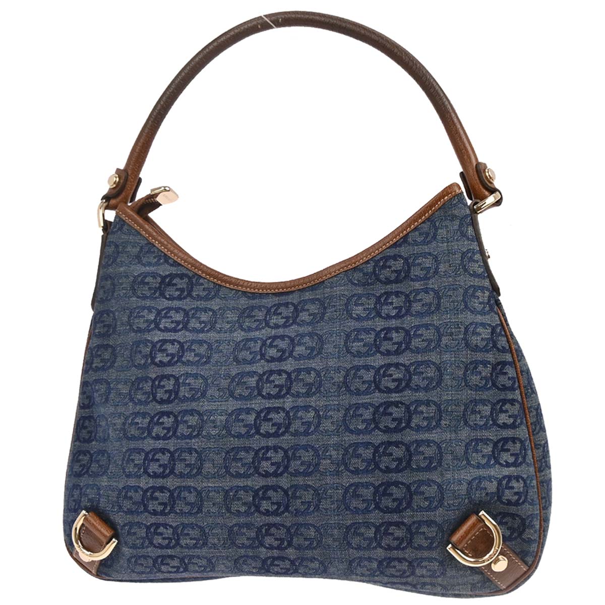 Gucci Blue Denim GG Abbey D Ring Handbag