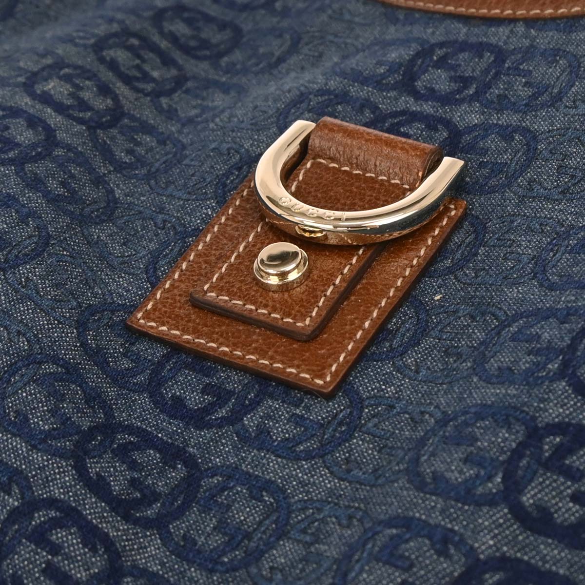 Gucci Blue Denim GG Abbey D Ring Handbag