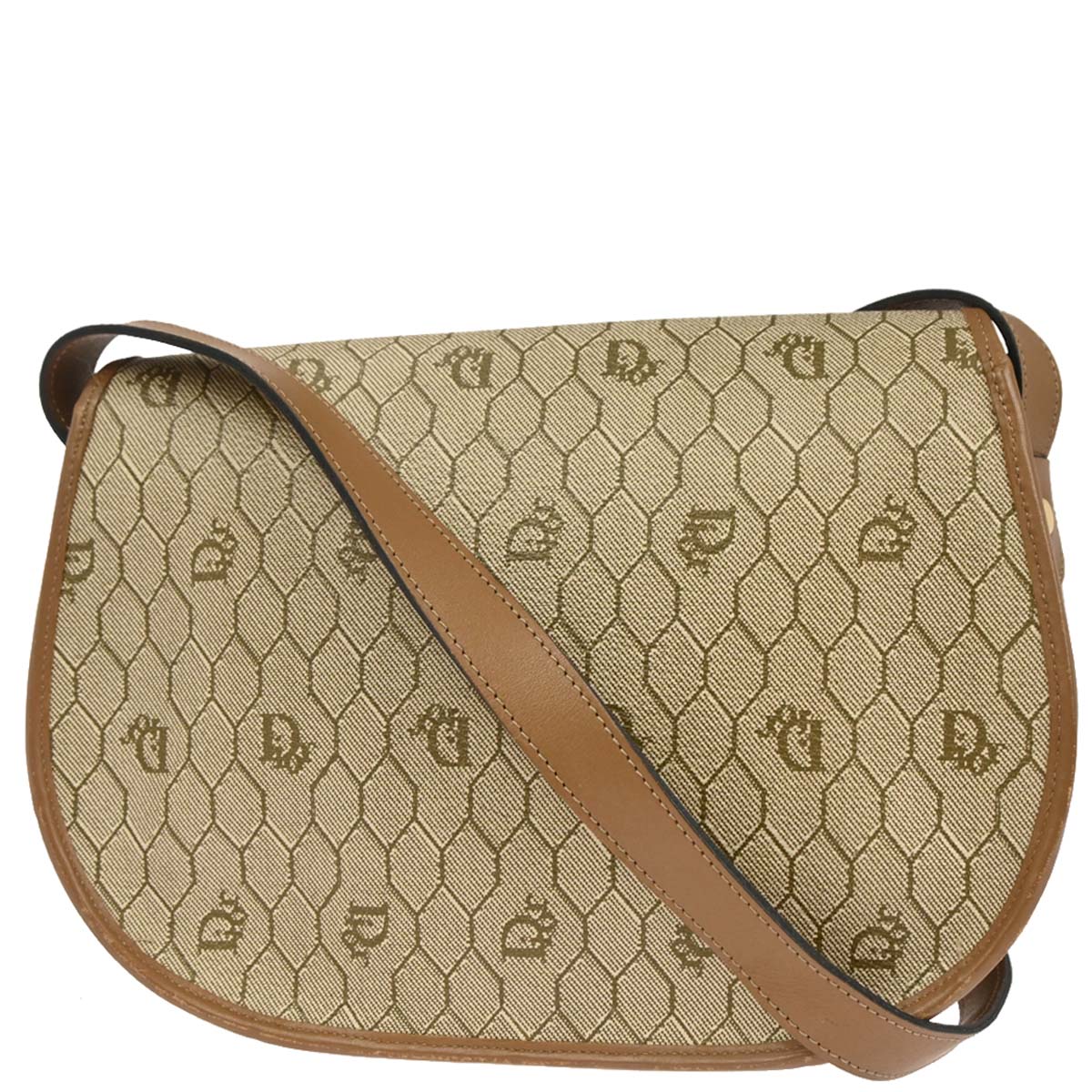 Christian Dior Beige PVC Honeycomb Shoulder Bag