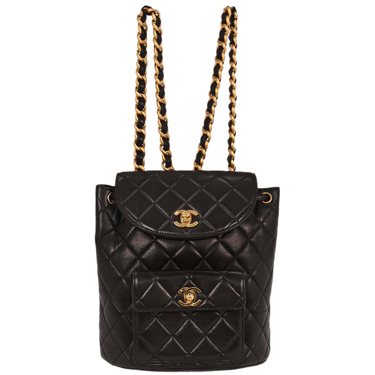 Chanel Black Lambskin Large Duma Backpack