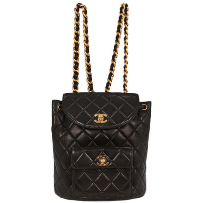 Chanel Black Lambskin Large Duma Backpack